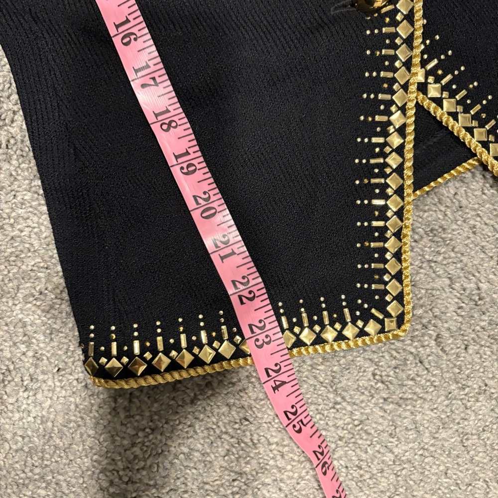 ST. JOHN Evening NEW Gold Studded Embellished Cardigan Sweater Jacket Size 8 - Picture 12 of 16